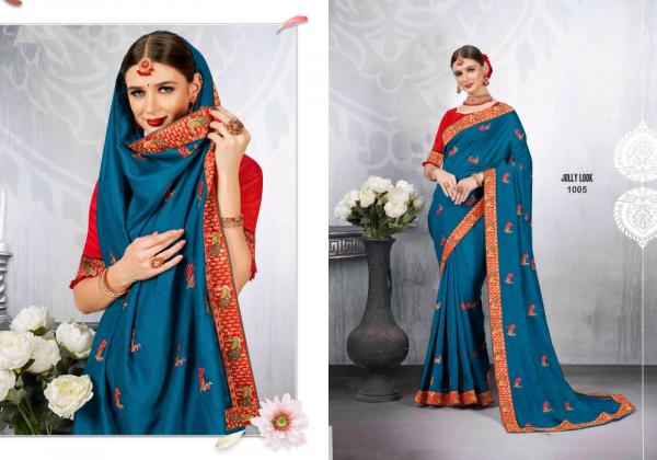 Ronisha Bobby Silk Embroidery Worked Designer Saree Collecton 