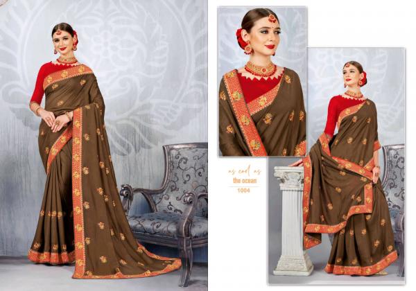 Ronisha Bobby Silk Embroidery Worked Designer Saree Collecton 