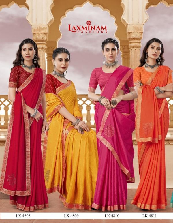 Laxminam Srh 3 Designer Vichitra Silk Designer Saree Collection