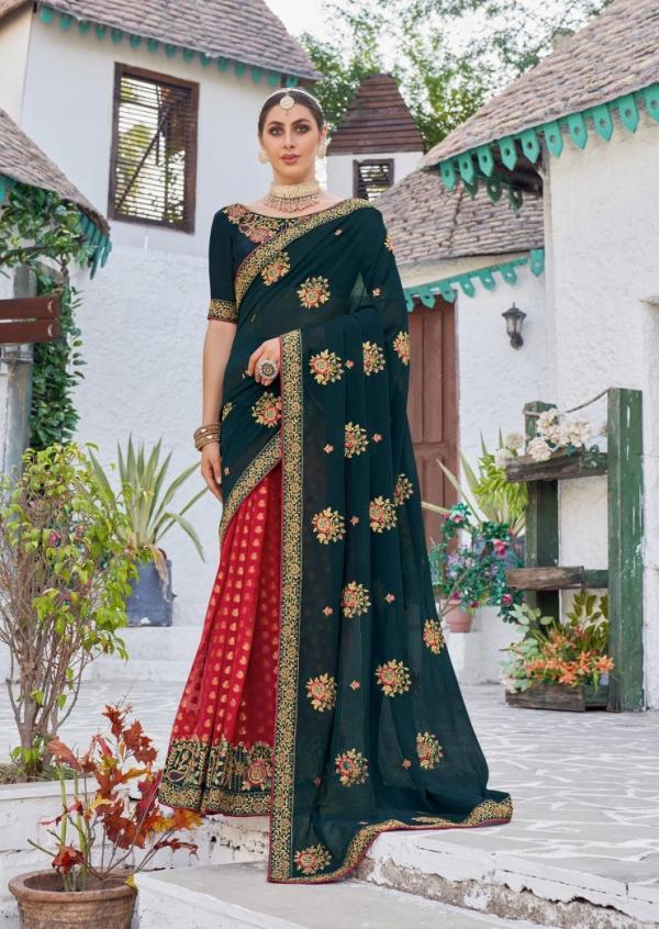 Virasat Gold 4 Wedding Wear Designer Full Embroidery Saree Collection