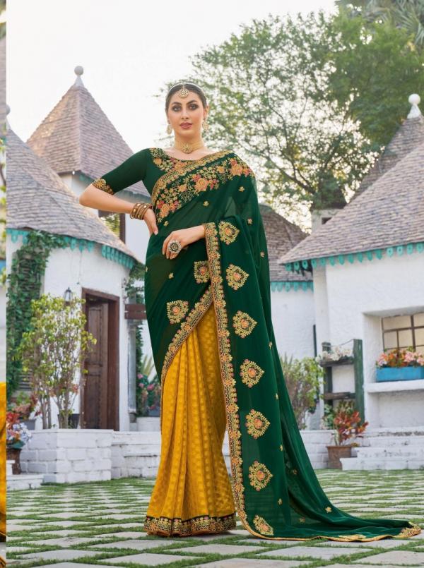 Virasat Gold 4 Wedding Wear Designer Full Embroidery Saree Collection