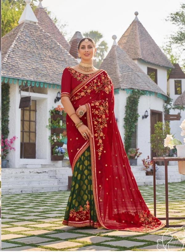 Virasat Gold 4 Wedding Wear Designer Full Embroidery Saree Collection