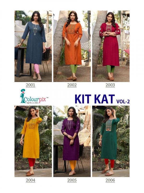 Colourpix Kit Kat Vol 2 Fancy Wear Long Kurti Collection