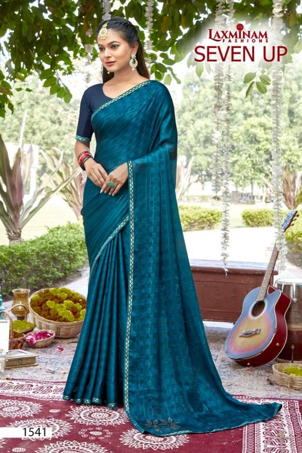 Laxminam Seven Up Party Wear Designer Silk Saree Collection