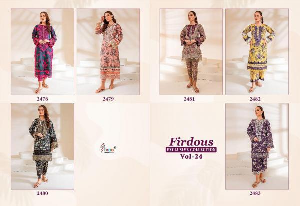 Shree Firdous Exclusive Collection Vol 24  Cotton Pakistani Suits Collection