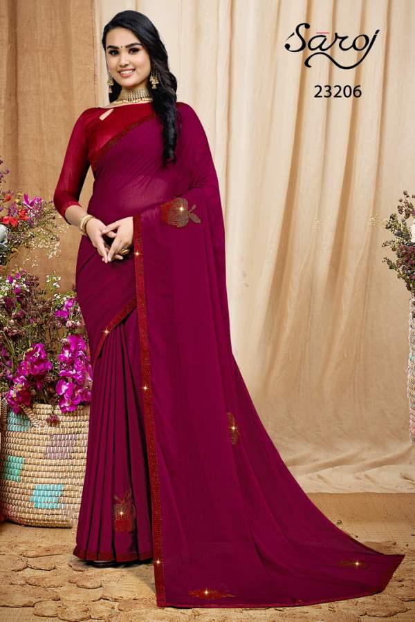 Saroj Facebook Festival Wear Embroidery Saree Collection