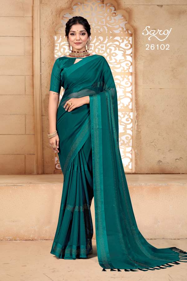 Saroj Gourika Fancy Wear Designer Embroidery Saree Collection