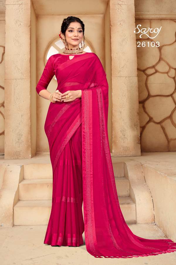 Saroj Gourika Fancy Wear Designer Embroidery Saree Collection