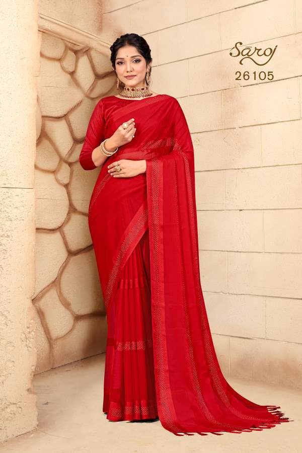 Saroj Gourika Fancy Wear Designer Embroidery Saree Collection