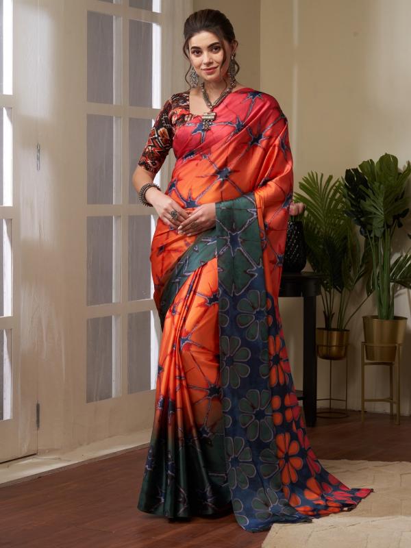 Apple Flowery Vol 16 Fancy Wear Satin Silk Saree Collection