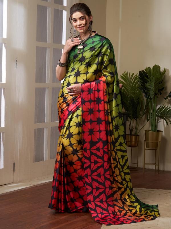 Apple Flowery Vol 16 Fancy Wear Satin Silk Saree Collection