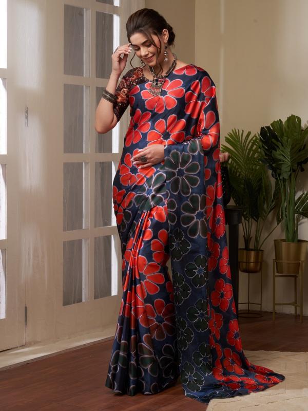 Apple Flowery Vol 16 Fancy Wear Satin Silk Saree Collection