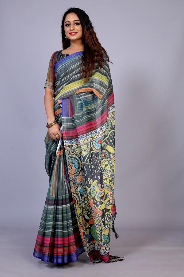 Sc Navrang Fancy Wear Linen Woven Saree Collection