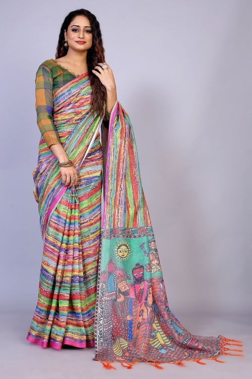 Sc Navrang Fancy Wear Linen Woven Saree Collection