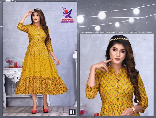 Kalash Moments Fancy Rayon Designer Long Kurti Collection