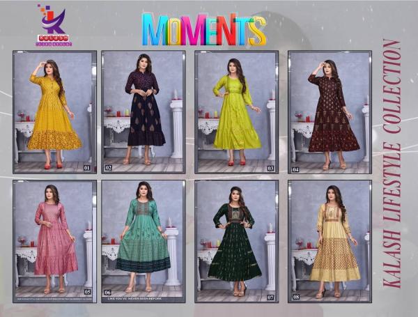 Kalash Moments Fancy Rayon Designer Long Kurti Collection