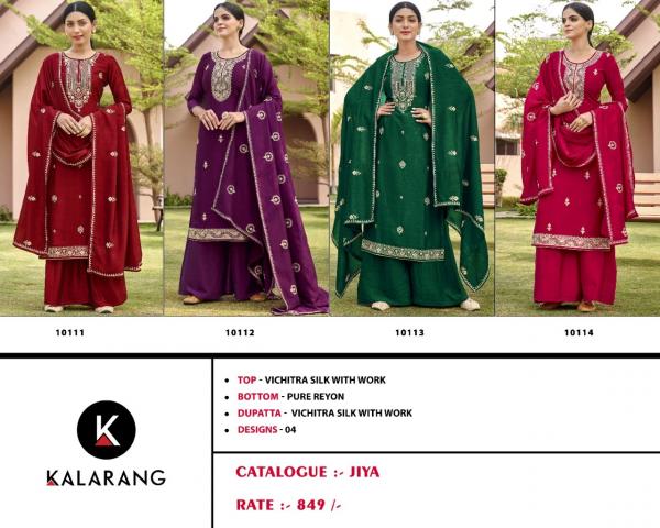 Kalarang Jiya Festival Wear Silk Designer Salwar Suit Collection