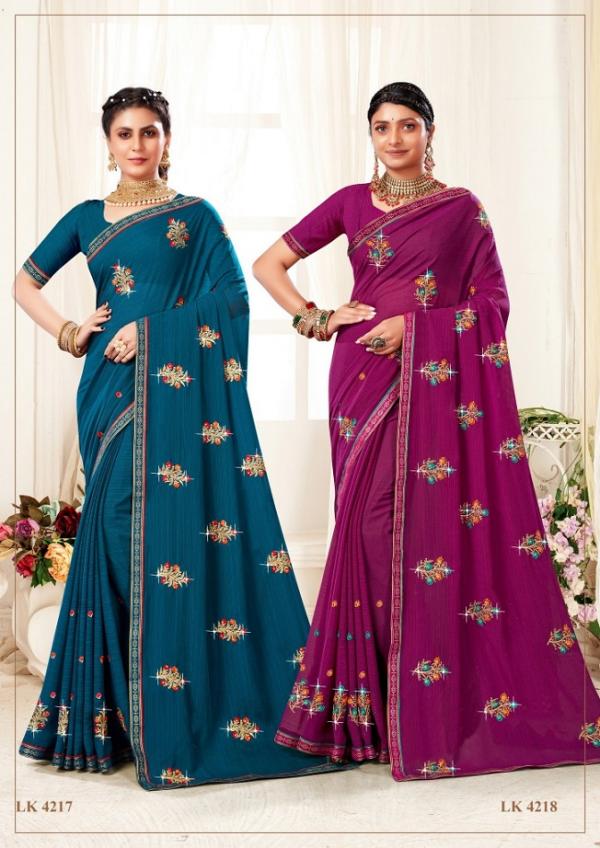 Laxminam Kaju Katli Party Wear Georgette designer Saree Collection