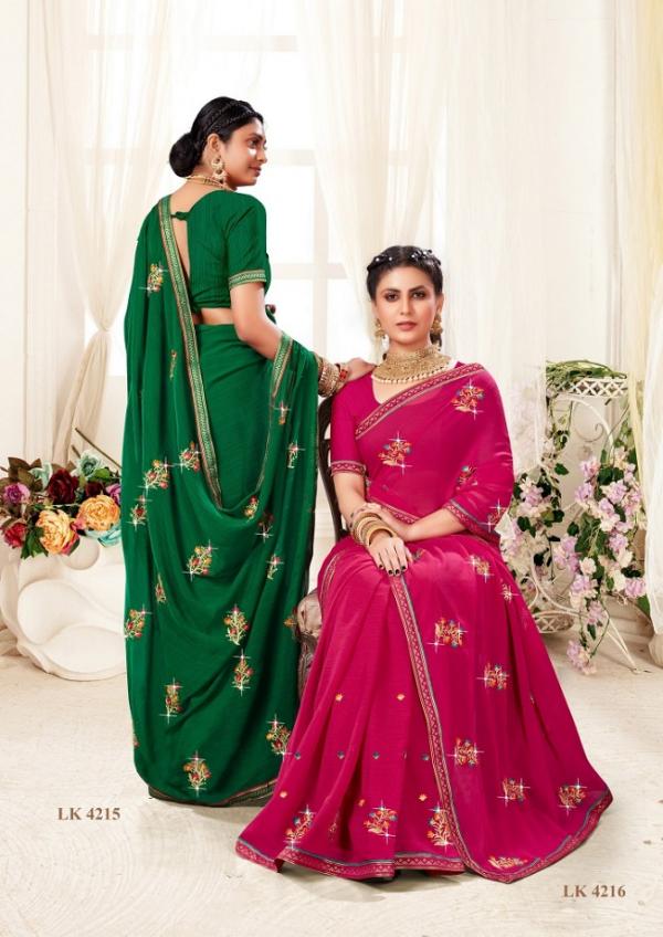 Laxminam Kaju Katli Party Wear Georgette designer Saree Collection