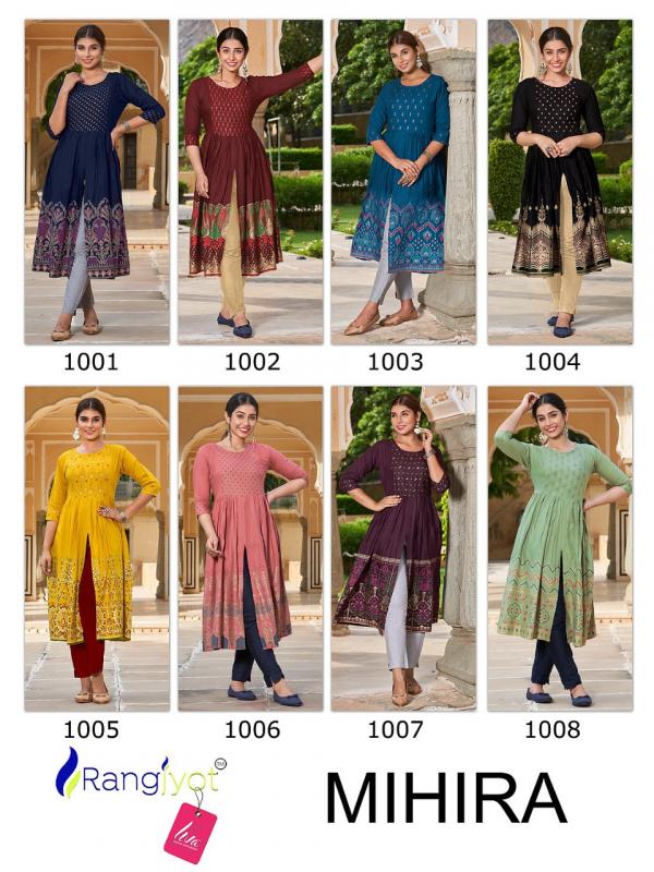 ranjjyot mihira rayon Designer elegant kurti catalog