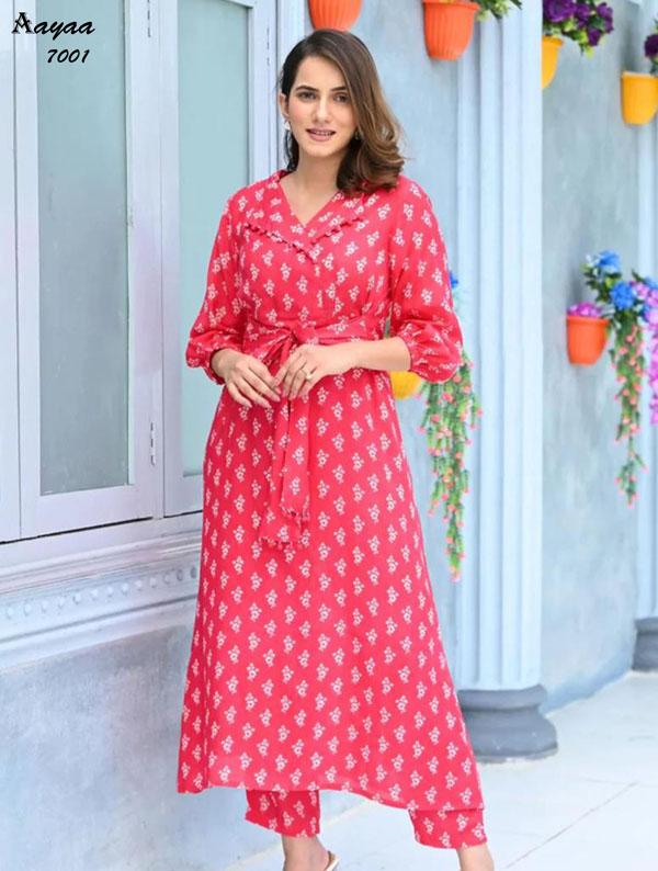 Aayaa Vol 7 Casual Wear masleen Kurti With Bottom Collection