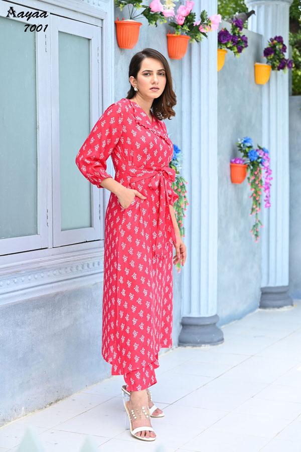 Aayaa Vol 7 Casual Wear masleen Kurti With Bottom Collection