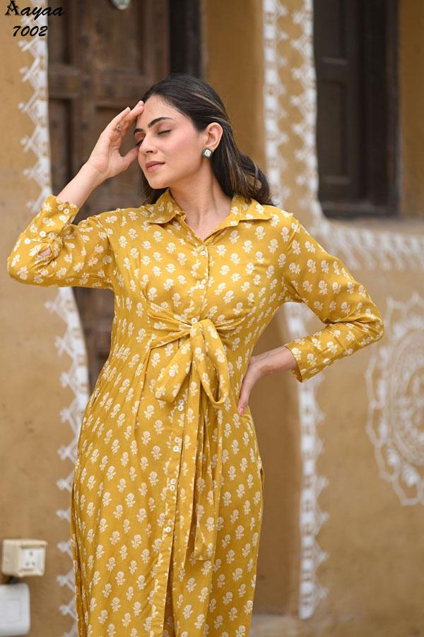 Aayaa Vol 7 Casual Wear masleen Kurti With Bottom Collection