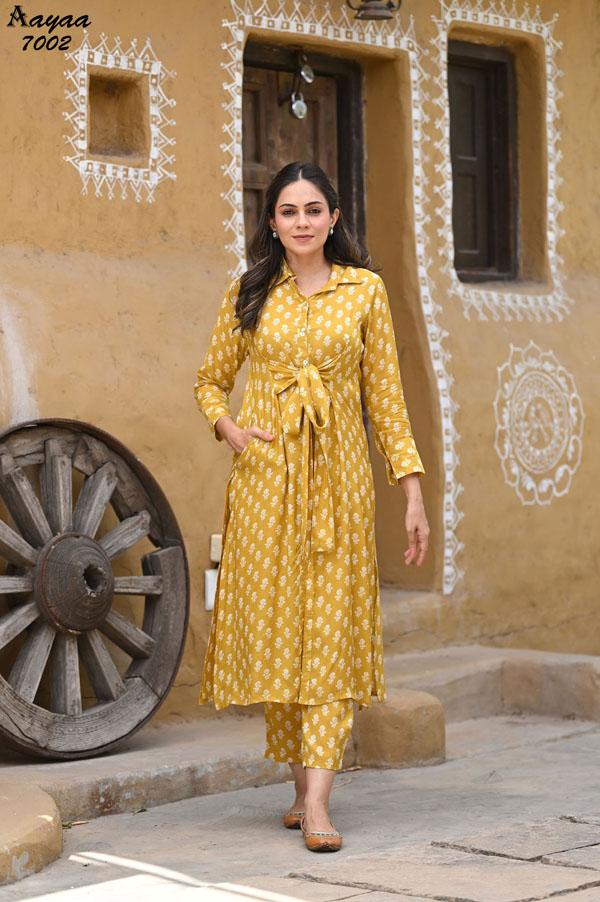 Aayaa Vol 7 Casual Wear masleen Kurti With Bottom Collection