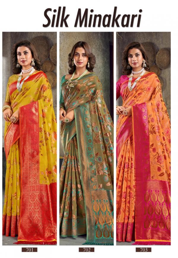Siddharth Silk Minakari Vol 1 Ocassion Wear Silk Saree Collection