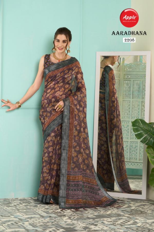 Apple Aaradhana Vol 22 Fancy Wear Linen Saree Collection