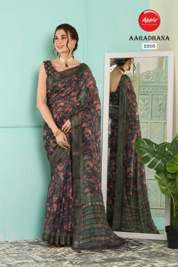 Apple Aaradhana Vol 22 Fancy Wear Linen Saree Collection