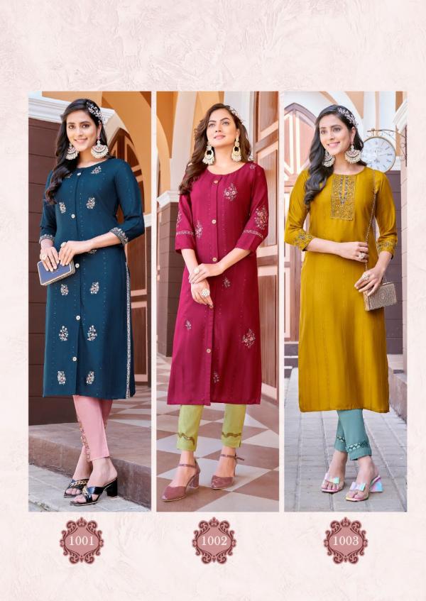 Koodee Naveli Vol 1 Rayon Fancy Kurti With Bottom Colletion