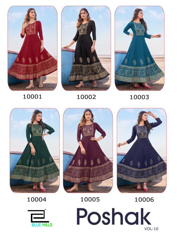 Blue Hills Poshak Vol 10 Fancy Ocassional Anarkali Kurti Collection