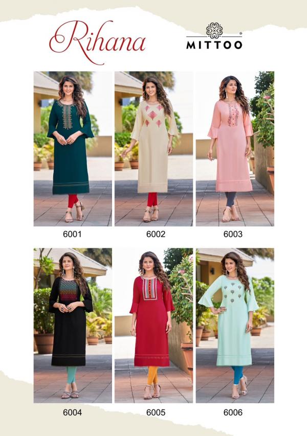 Mittoo Rihana Fancy Rayon Designer Kurti Collection