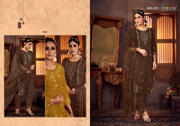 seven threads gulmohar viscose silk regal look top bottom dupatta catalog