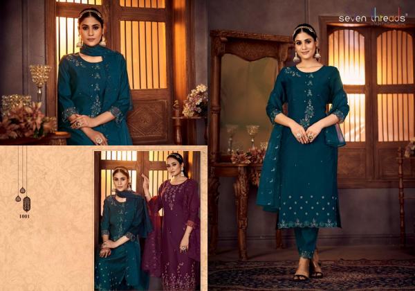 seven threads gulmohar viscose silk regal look top bottom dupatta catalog