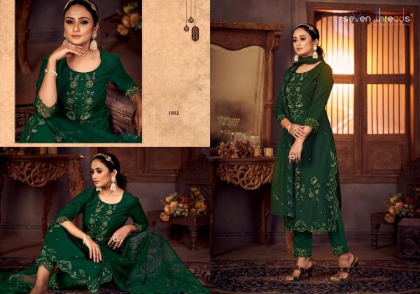 seven threads gulmohar viscose silk regal look top bottom dupatta catalog