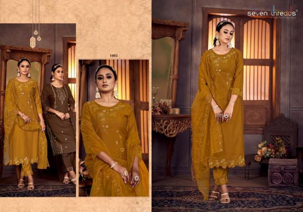 seven threads gulmohar viscose silk regal look top bottom dupatta catalog