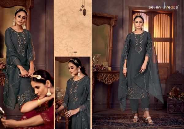 seven threads gulmohar viscose silk regal look top bottom dupatta catalog