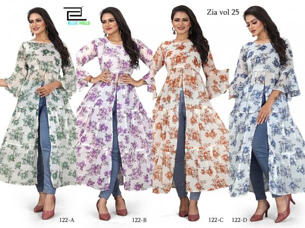 Blue Hills Zia Vol 25 Printed Georgette Kurti Collection