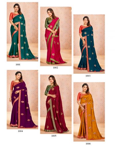 Ronisha Leo Embroidery Silk Saree Collecton 