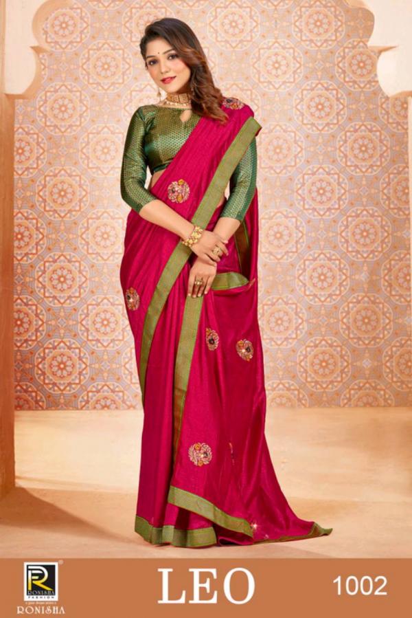 Ronisha Leo Embroidery Silk Saree Collecton 