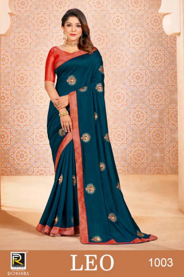 Ronisha Leo Embroidery Silk Saree Collecton 