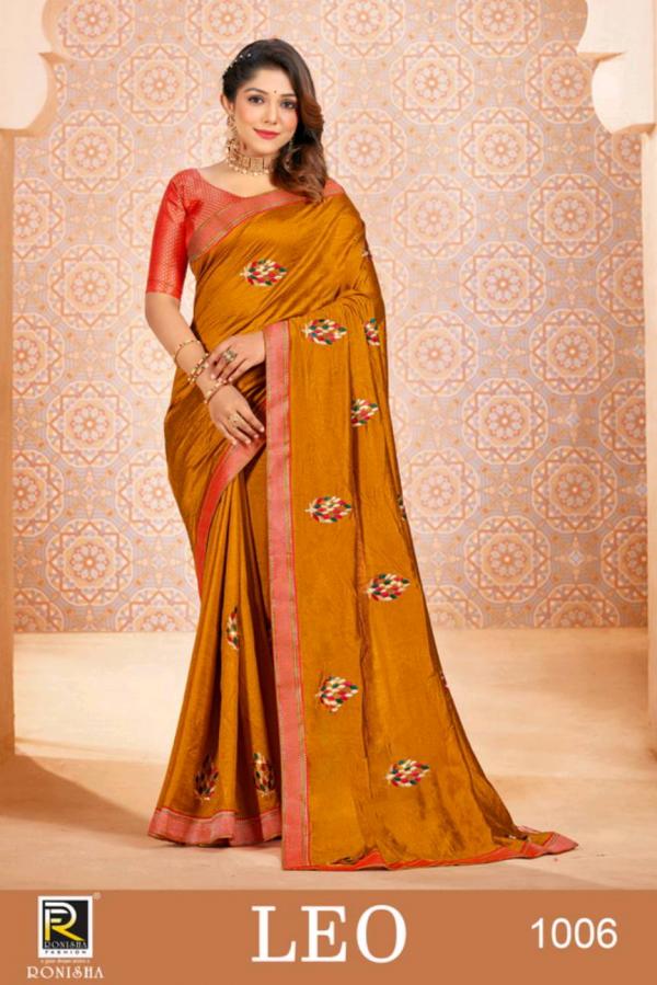 Ronisha Leo Embroidery Silk Saree Collecton 