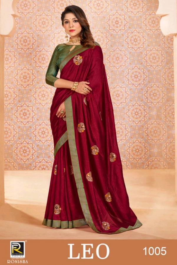 Ronisha Leo Embroidery Silk Saree Collecton 