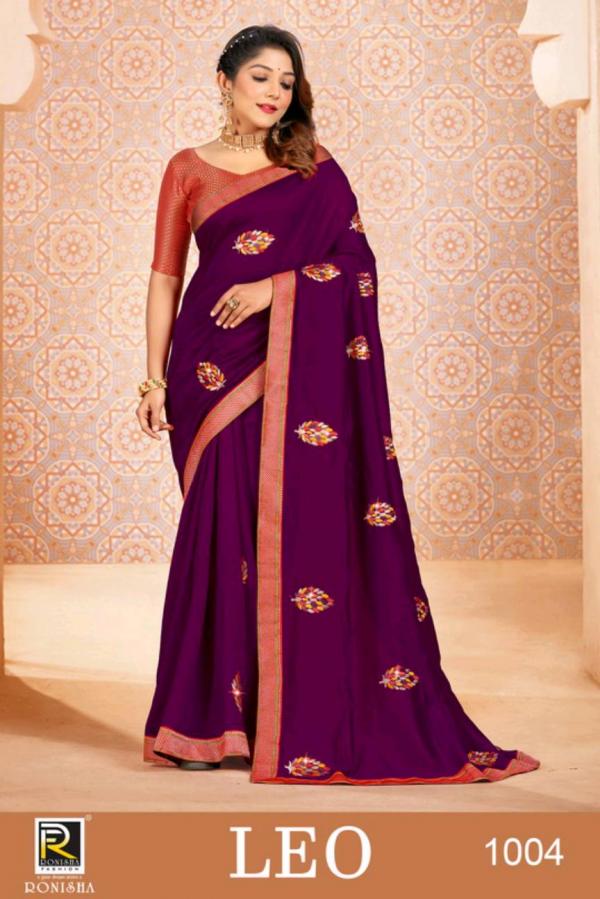 Ronisha Leo Embroidery Silk Saree Collecton 