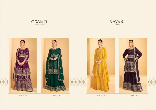 Gramo Navabi Vol 4 Fancy Georgette Designer Salwar Suit Collection