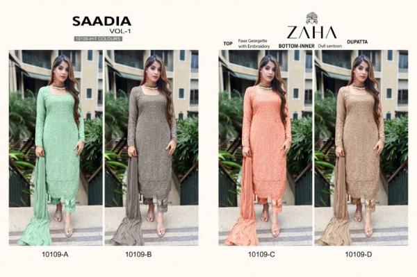 Zaha Saadia Vol 1 Georgette Designer Pakistani Suit Collection