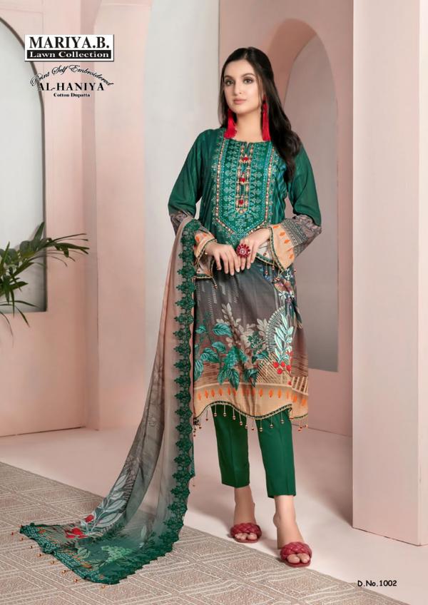 Mariya B Al Haniya Lawn Collection Karachi Cotton Dress Material