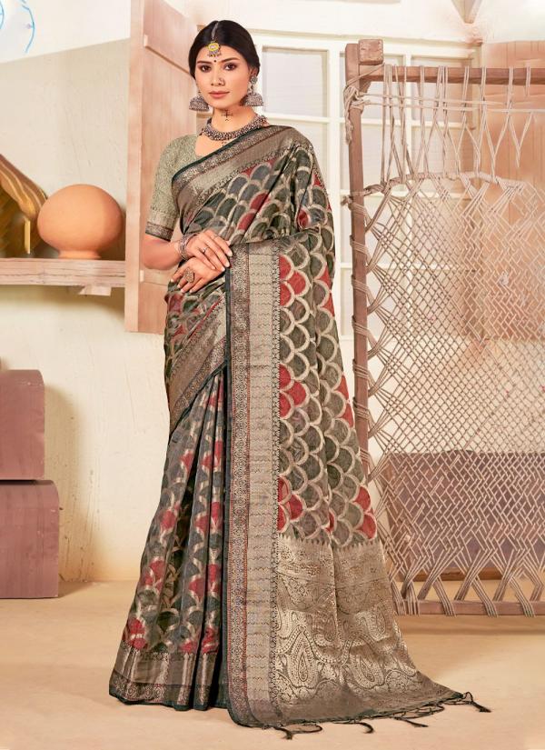 sangam print surtaal organza gorgeous look saree catalog